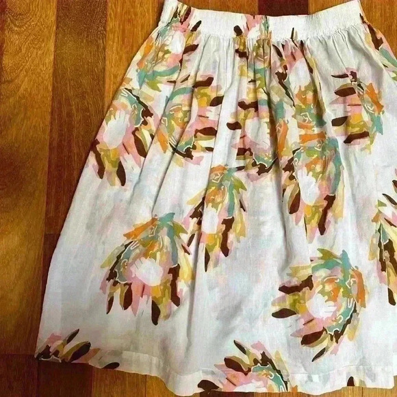 French Connection | White floral 100% cotton skirt with tie size XS - Picture 8 of 9